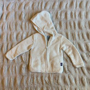 Gap Baby Toddler Girls White Zip Front Sherpa Jacket
